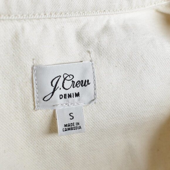 J. Crew Relaxed Denim Trucker Jacket in Ecru S - Picture 7 of 7
